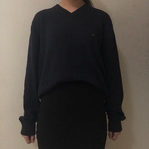 Tommy Hilfiger Navy Blue V-Neck Sweater
